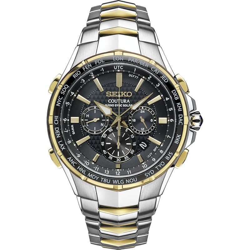 

[Seiko] SEIKO Coutura solar radio waves watch world time World Time chronograph Chronograph SSG010 sapphire glass men s black overseas model [product]
