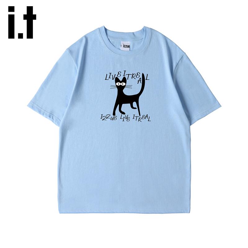 Izzue IT Women's Cat Graffiti Print Cotton T-Shirt