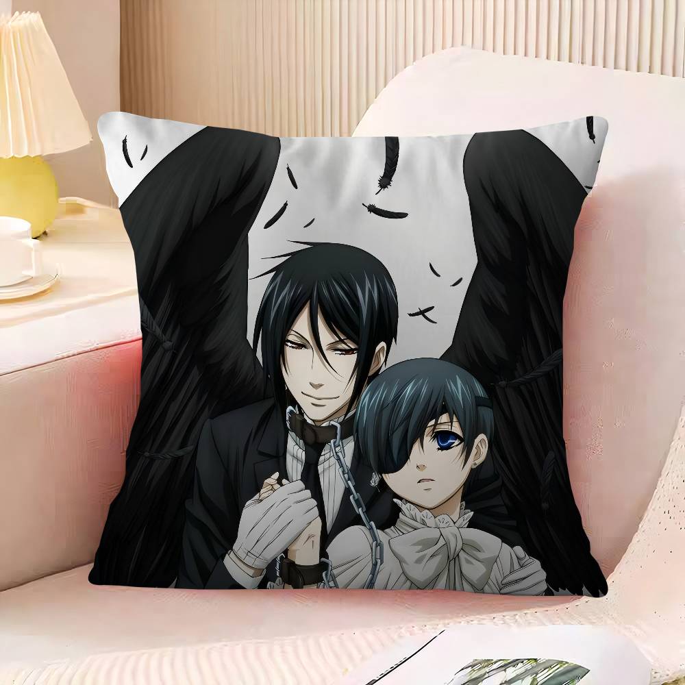 B-Black B-Butler Maple Design Cushion Cover Happy Autumn Harvest Decor Holiday Decorati Pillow Cover