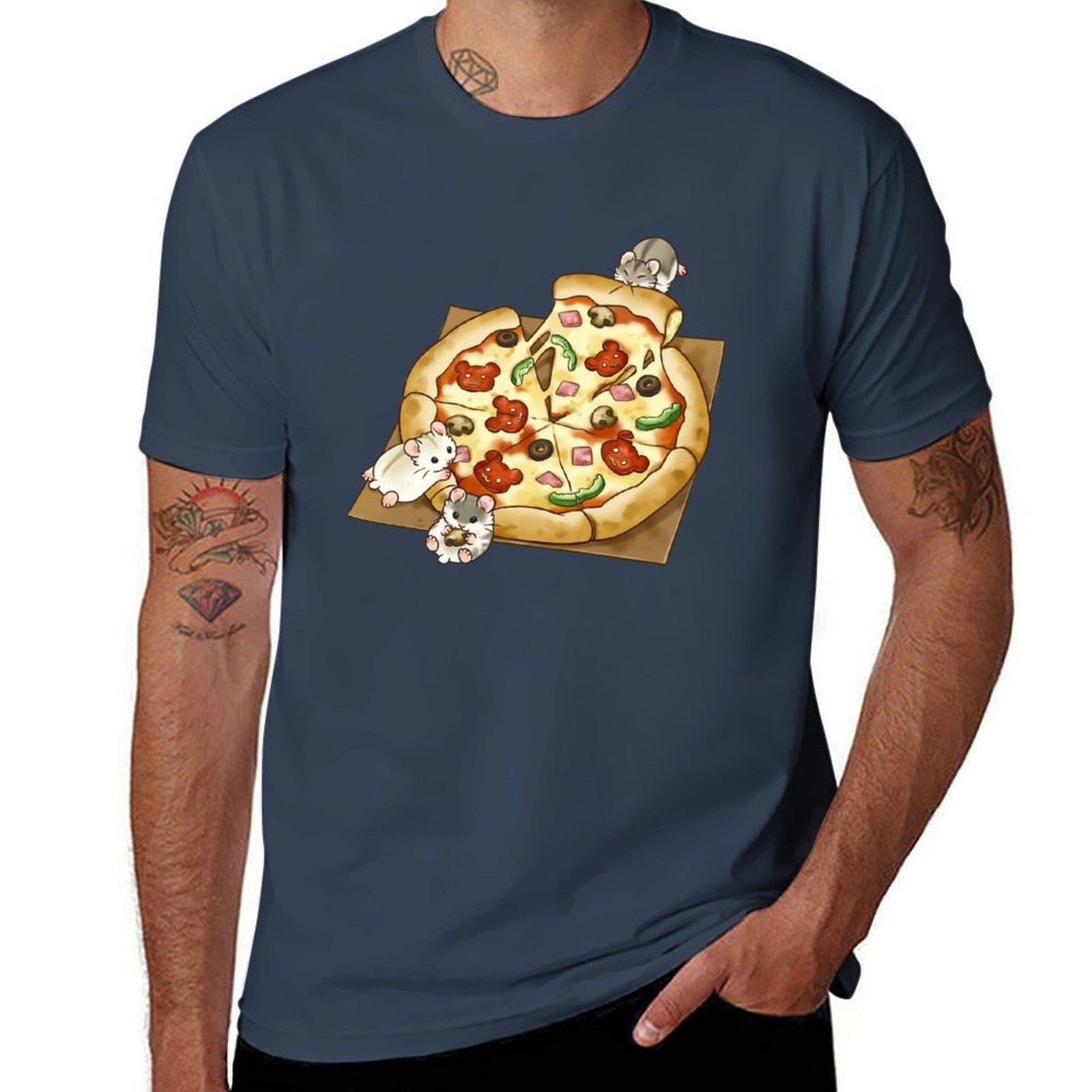 Pizza Hamsters Tshirt Festival Casual Short Sleeve S
