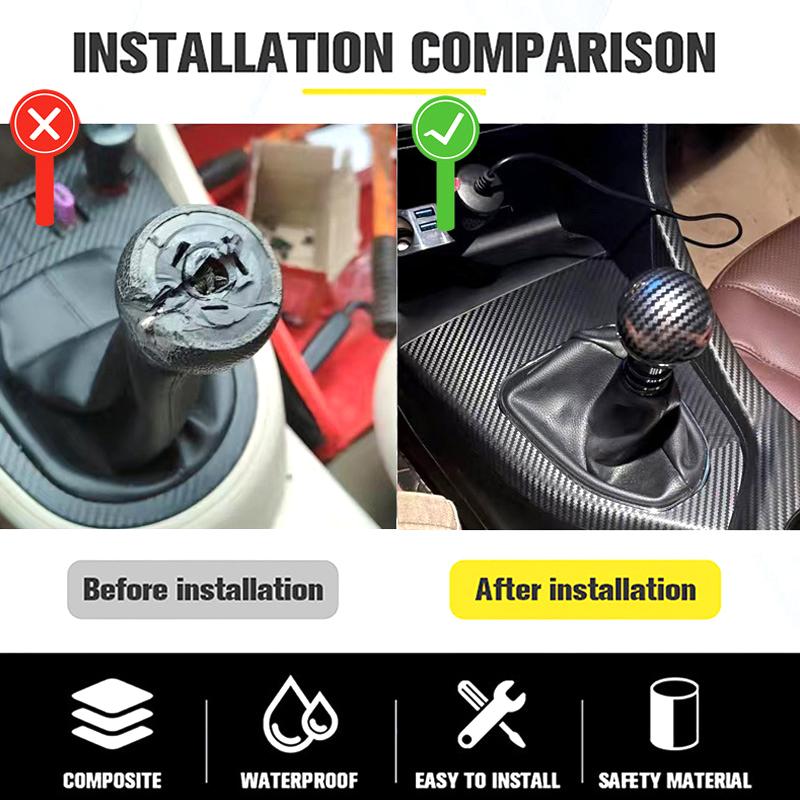 Universal Car Gear Shift Knob Aluminum Alloy Carbon fiber Automatic Shift Head 4 Colors Gear Head