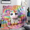 Unicorn Print Flannel Blanket, High Quality Comfortable for All Seasons, Home Decor, Warmth and Comfort, Perfect for Christmas Gifts