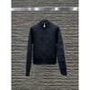 D Family 2025 A/W Diamond Embroidery Zipper Knit Cardigan - Age-Reducing Casual Outerwear