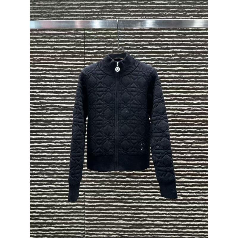 D Family 2025 A/W Diamond Embroidery Zipper Knit Cardigan - Age-Reducing Casual Outerwear