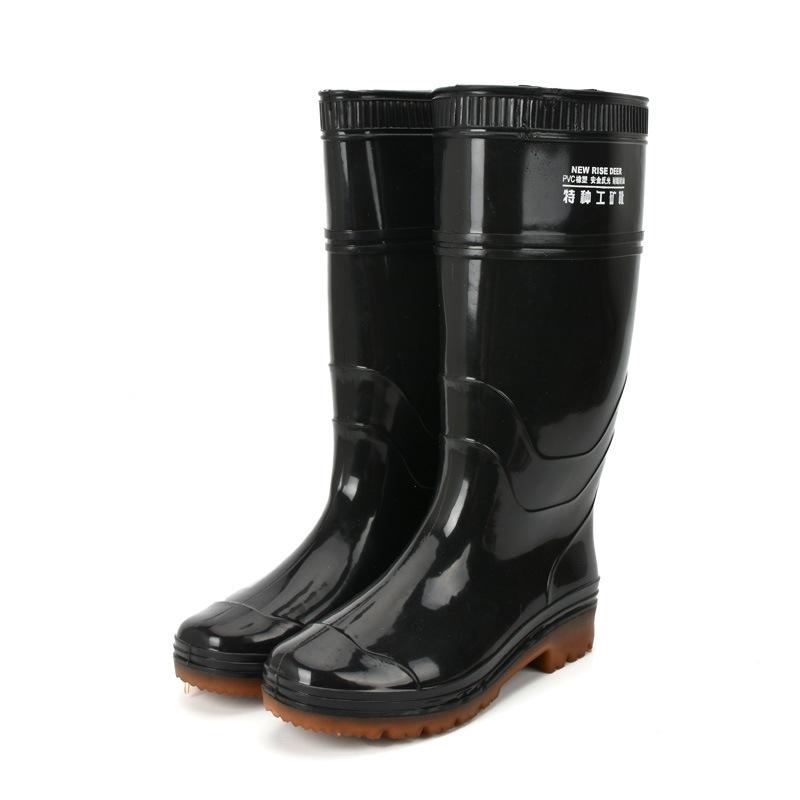 Water Shoes High Tube Rain Shoes Men's Medium Tube Beef Tendon Thick-soled Rain Boots Rubber Shoes