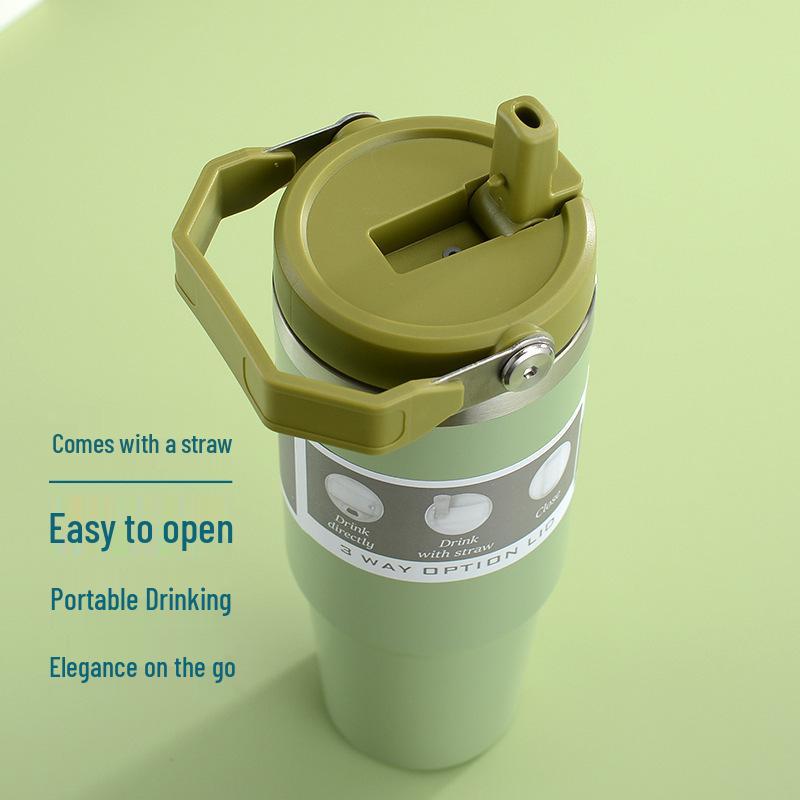 Premium Large-Capacity Stainless Steel Sports Thermos Cup - Portable and Car-Compatible