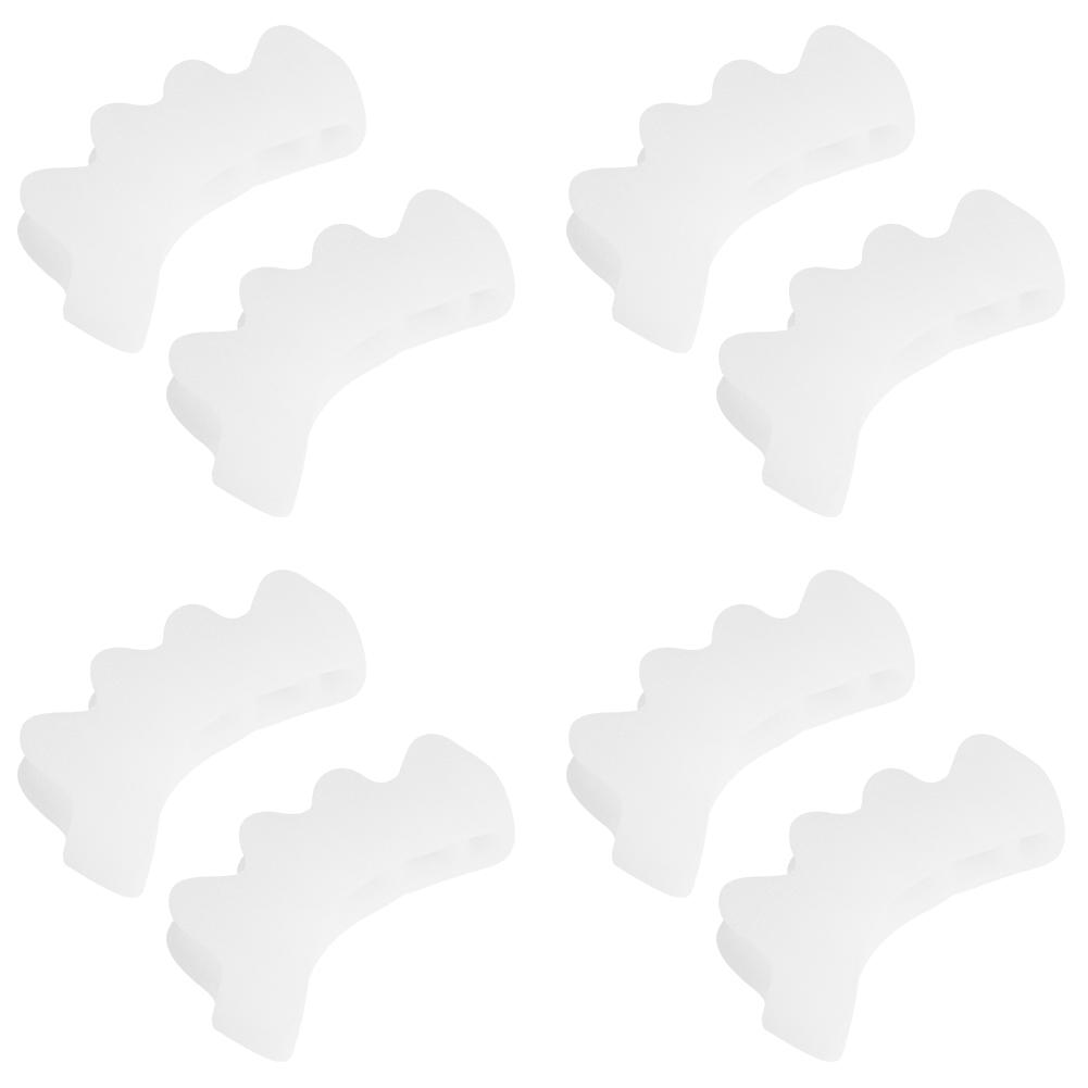 4 pár lábujjválasztó szilikagél 2?Lábujj Elválasztó Korrekció Bütyök Fájdalomcsillapítás Ortopédiai EszközFehér