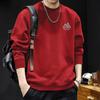 Men's American Trendy Brand Fleece-Lined Oversized Thick Hoodie - Round Neck, Perfect for Spring, Autumn, and Winter