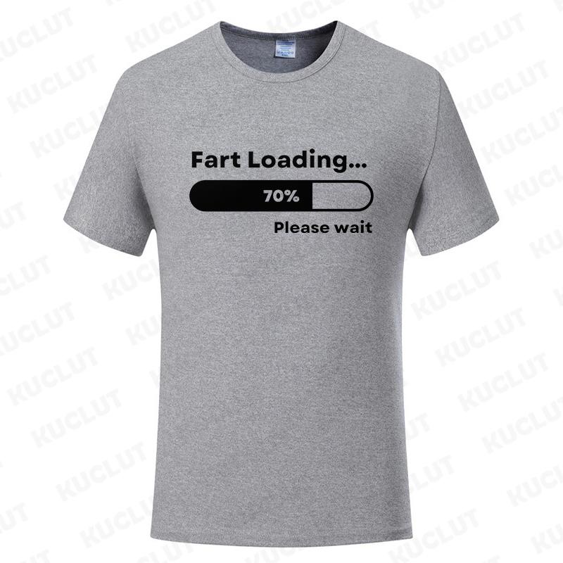 Huge Fart Loading T-shirt for Men Funny Humor Tee Joke Gag Shirt Dad Husband Gifts Guys Clothes Short Sleeve Fashion Casual Tops