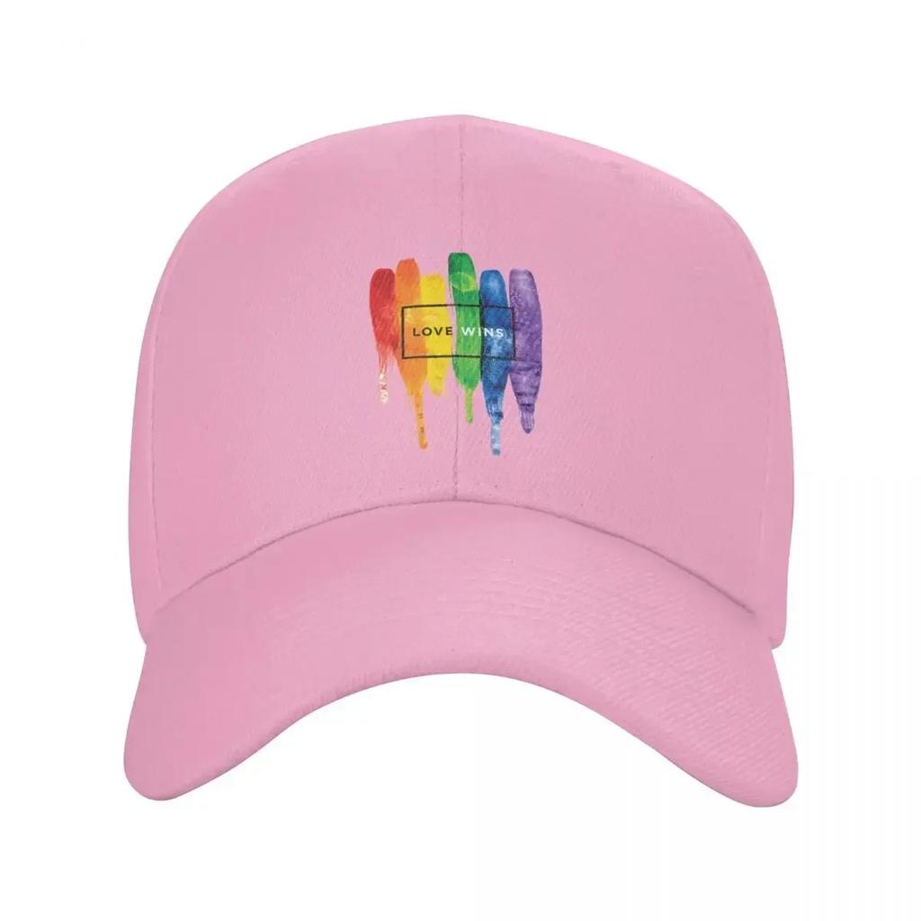 Custom Love Wins Rainbow LGBT Baseball Cap Outdoor Women Unisexs Adjustable Gay Pride Lesbian Dad Hat Summer Snapback Hats
