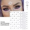 3D Strass Gezichtstattoo Stickers Voor Festival Glitter Make-up Sieraden Sticker Op Gezicht Kristallen Edelstenen Juwelen Diamanten Decoratie