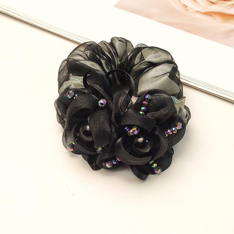 

Элегантная двуслойная сетчатая шелковая резинка для волос и держатель для хвоста для женщин