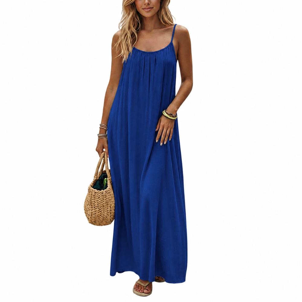 Comfortable Women's Crepe Maxi Dress Summer Long Dress for Beach Vacation