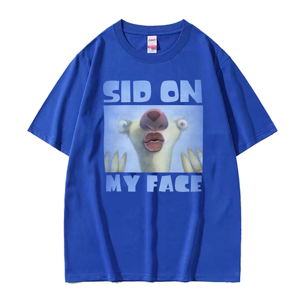 Rolig Sid På Mitt Ansikte Meme Förbannad Slatthjort Grafisk T-shirt Unisex Unisex Hög Kvalitet Sommar Vintage T-shirt Överdimensionerad Bomulls T-shirt