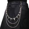 Kantiges Metallketten-Accessoire mit Stacheln, abnehmbar für Hosen, Taschen, Punk-Stil, sicherer Verschluss, Jugend-Punk-Mode, Gürtelbefestigung