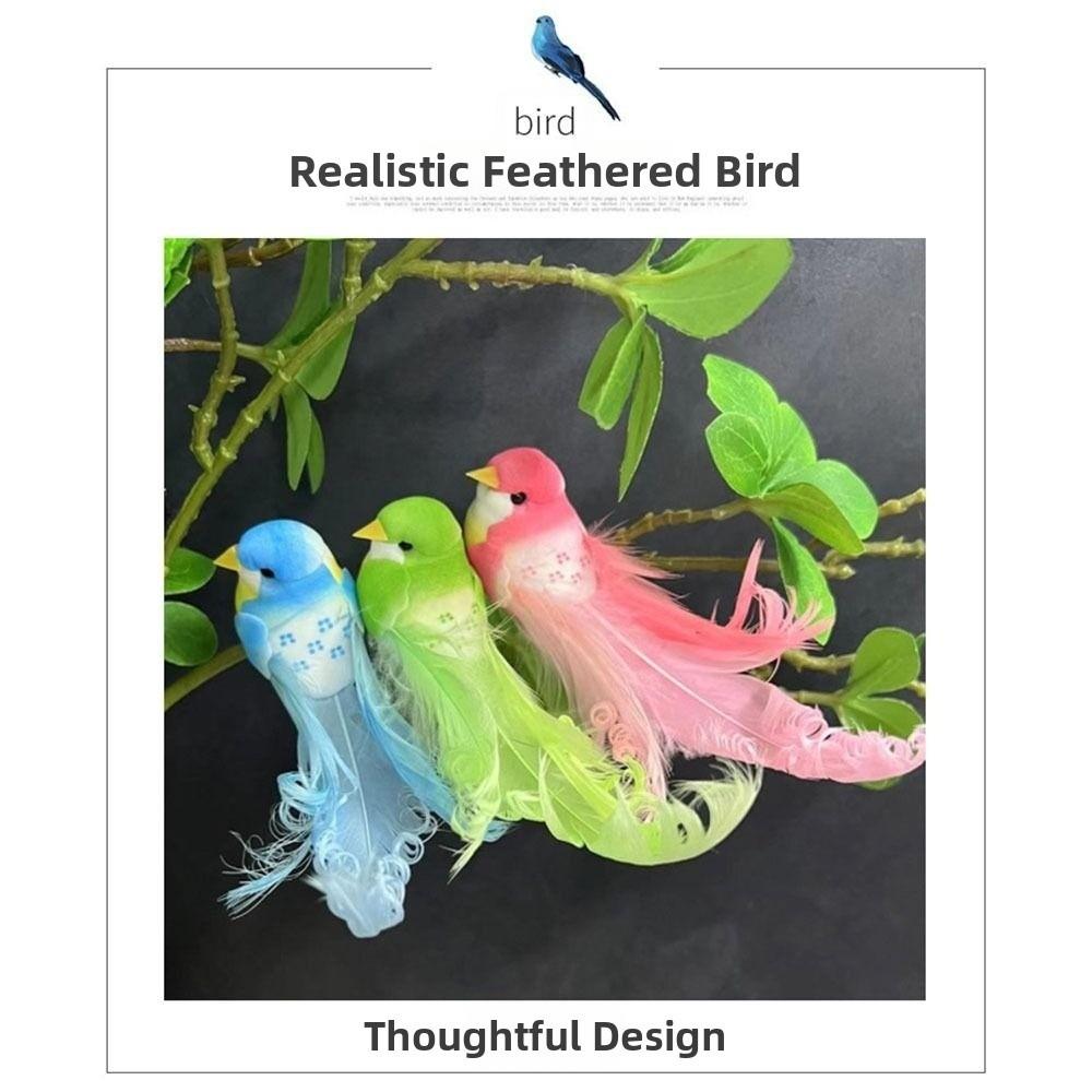 Colorful Simulation Birds Photography Props with Clip Decorative Fake Bird Home Decor Artificial Foam Feathers Birds