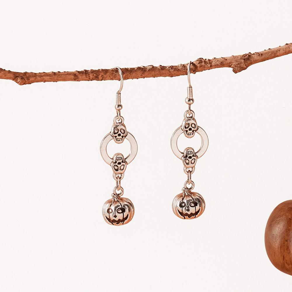 Exaggerate Skeleton Pendant Earrings Spider Skull Earrings  Ear Jewelry Accessories