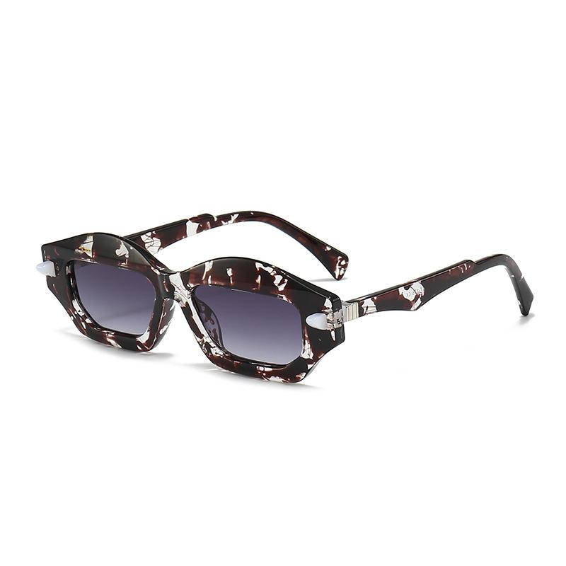 Personality Internet Celebrity Sunglasses Hip-hop New Color-blocking Colorful Couple Sunglasses Women 3954