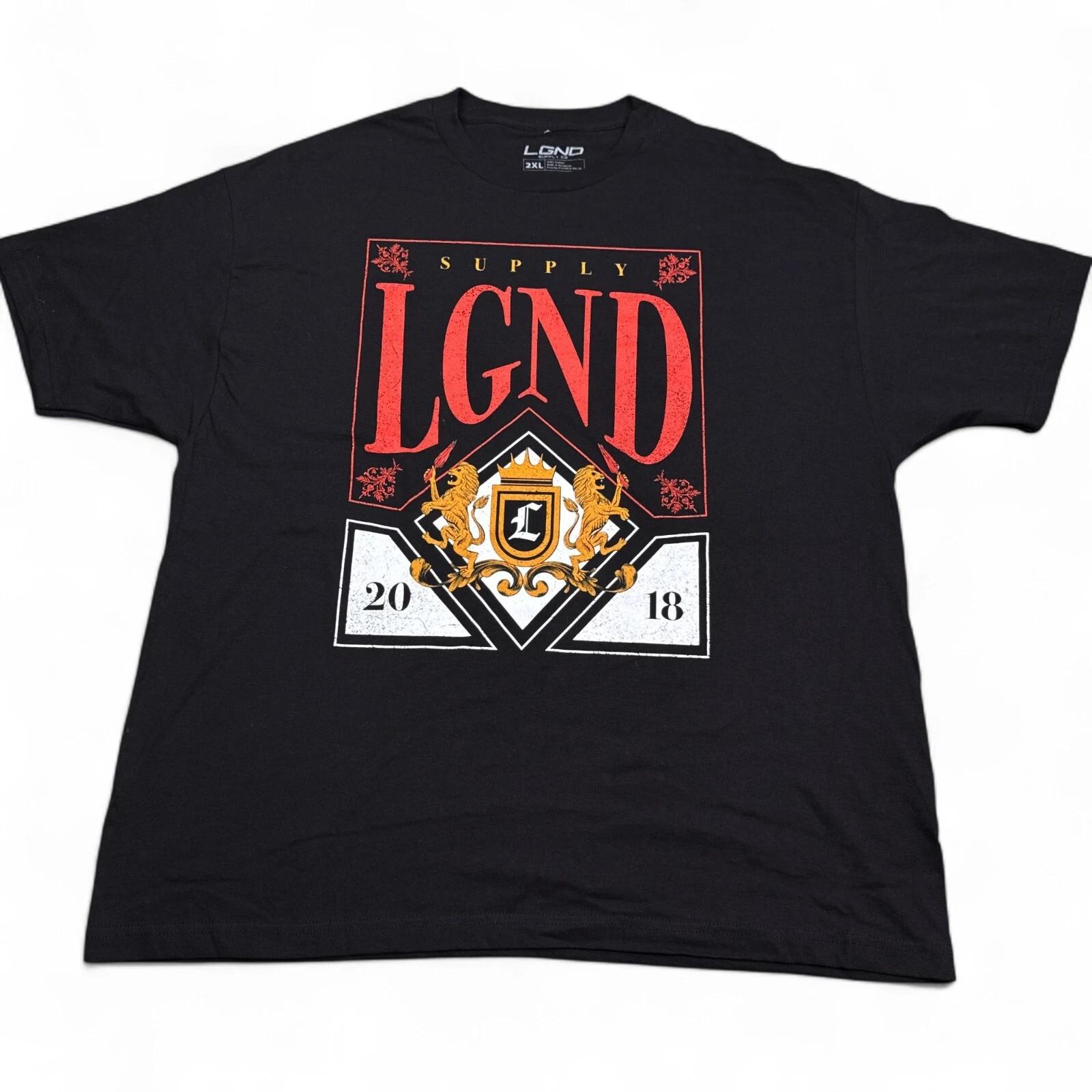 

LGND Supply Co Tee Shirt Adult Size 2XL Black Hip Hop Y2K Streetwear Logo 2XL
