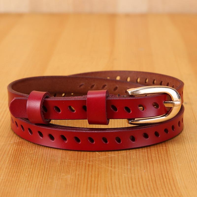 Trendy Cowhide Genuine Leather Waist Belt Women Alloy Clasp Multiple Colors