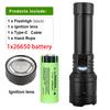 1000LM Bright Rechargeable Flashlight -Outdoor Zoomable Aluminum Alloy, High Power  Flame Ignition for Camping Hiking Emergency