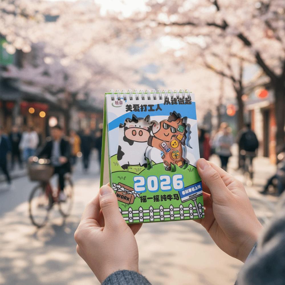 Traditioneller Klappkalender Cartoon Tischkalender Kreativer Schreibtischkalender Geburtstagsgeschenke