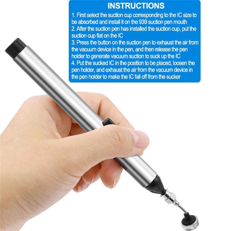 Vacuum Suction Pen Kit With 3 Suction Cups Aluminum Alloy Pick Up Tool For SMD Patch/IC/BGA Chip