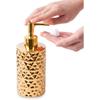 Gold Bathroom Countertop Soap Dispensers,Luxury 12 oz Refillable Soap Dispenser Bathroom,Brushed Gold Ceramic Hand Lotion Dispenser Soap Dispenser