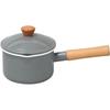 Nodahoro 14cm Enamel Saucepan, Gas and IH Compatible, Single Handle, Made In Japan, Couleur Gray