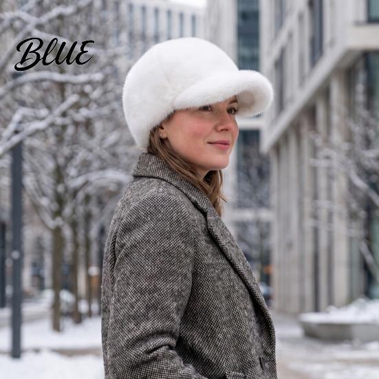 Solid Color Fuzzy Hat Plush Faux Fur Baseball Cap for Men Women, Fluffy Winter Warm Stretchy Cold Weather Accessories Cap, Adjustable Unisex