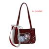 Japanese Style Love Transparent Girls Ita Shoulder Bags JK PU Leather Women Small Handbag Belt Badge Display Female Underarm Bag