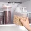 Transparent Plastic Grain Storage Container - Kitchen Organizer Jar for Dried Goods
