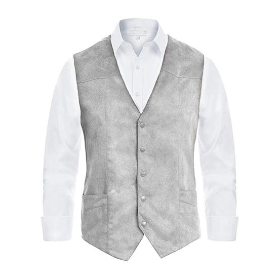 Men Suit Vest V-Neck Sleeveless Single Breasted Slim Fit Waistcoat with Pockets Solid Color Formal Business Vest Coat