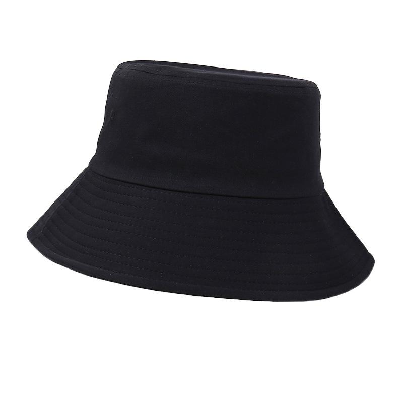 Solid color classic wide-brimmed bucket hat men's sunshade sunscreen windproof basin hat versatile ins face hat
