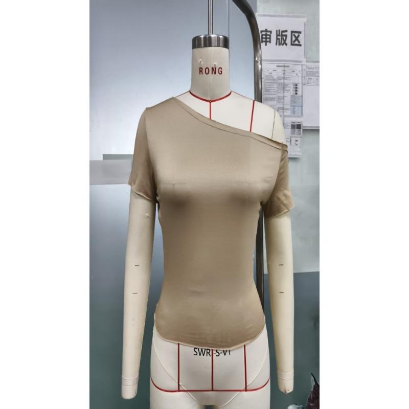 Women Sexy Off Shoulder Slim Fit Short Sleeve Cropped T Shirt