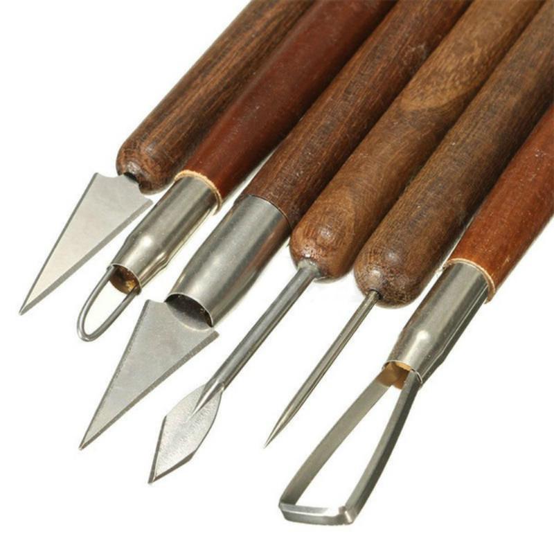 Double Ended Modeling Tools 50-Piece Wooden Clay Sculpting Tools - Double Ended Modeling Kit For Pottery & Crafts 50 Piece Wooden Clay Sculpting Modeling Tools Set