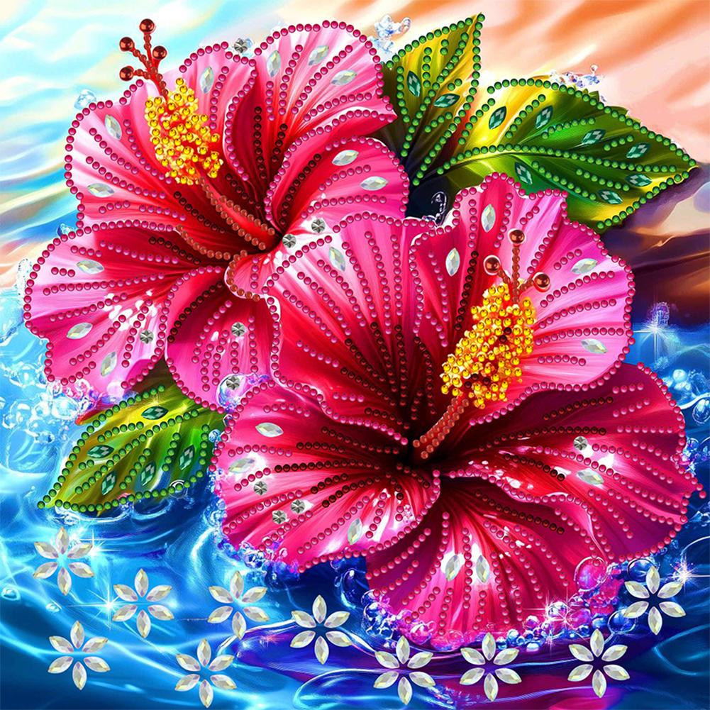 Flower 5D DIY Special Shape Crystal Partial Diamond Painting Kit Home Wall Decor