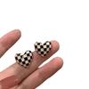 Checkerboard Heart-shaped Small Versatile Earrings