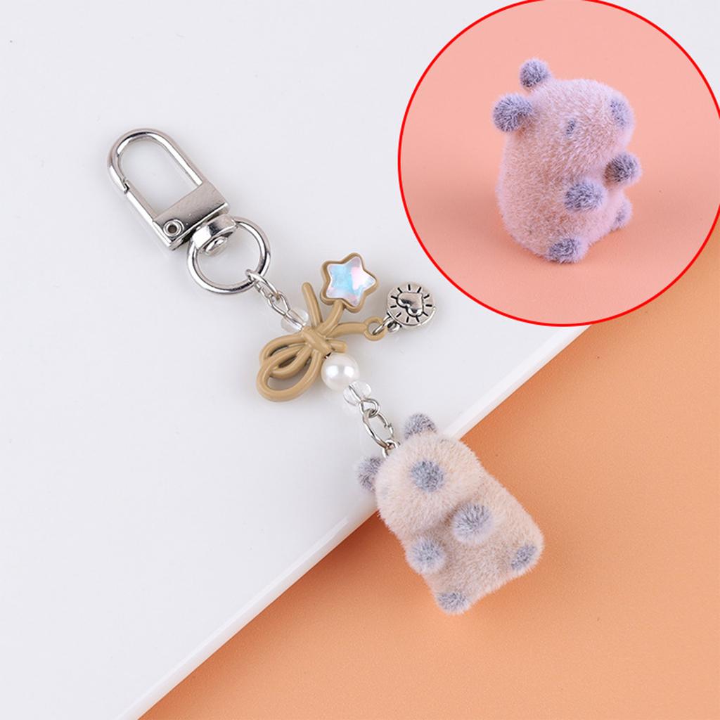 Adorable Felt Groundhog Keychain Animal Pendant Keyring Ornament Lightweight and Stylish Accessory for Bags Or Cars
