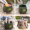 5/10/20L Folding Portable Bucket with Cover Car Wash Fishing Bathroom Tool Silicone Bucket Outdoor Camping Household Supplies