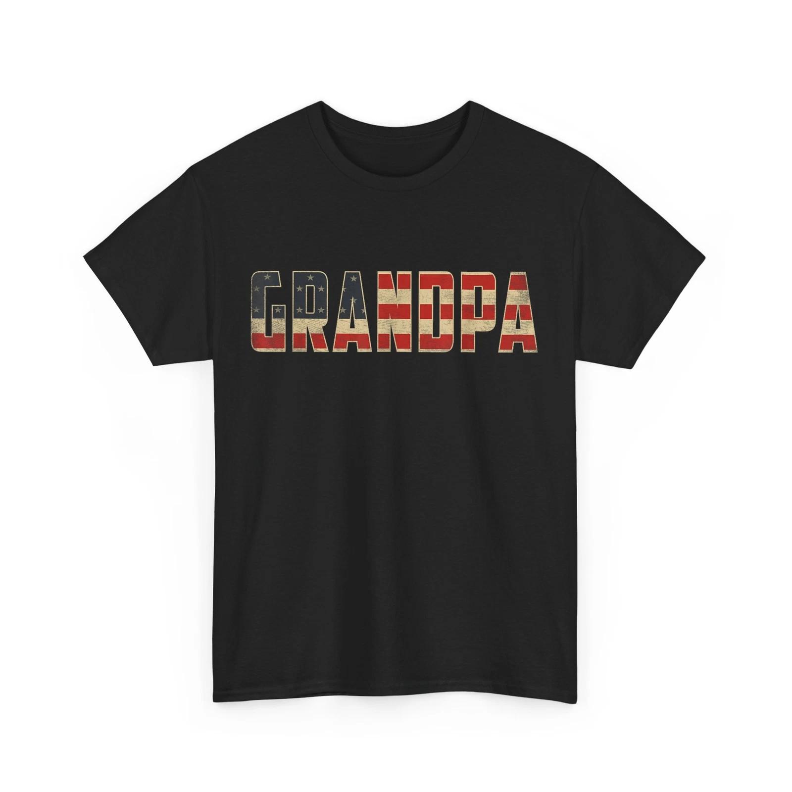 Grandpa Bold Patriotic American Flag Father’s Day Grandpa T shirt 3XL