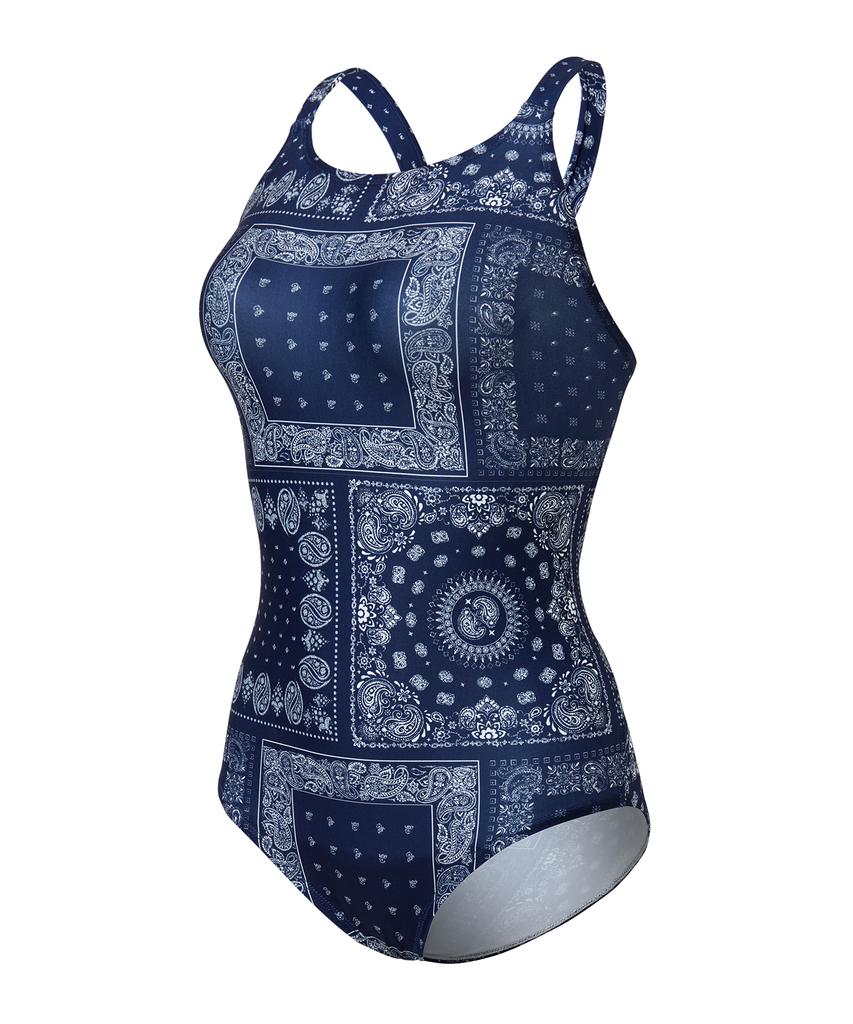 Laelliseupocheu [Qsla201 Nvy] Paisley X Speedback Swimsuit Navy