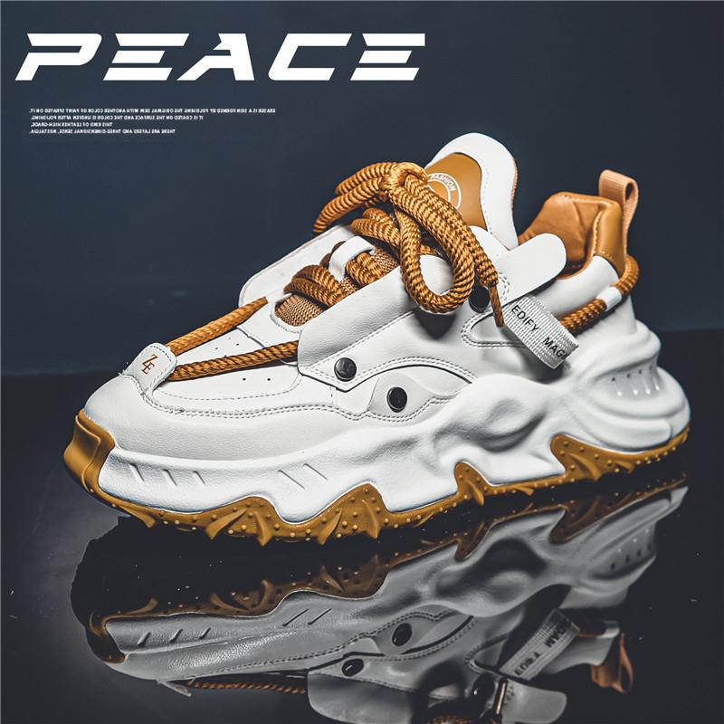 Herrenschuhe Herbst Freizeitschuhe 2024 Modetrend Hongkong-Stil Sportschuhe dicke Sohle erhöhend Dad-Schuhe Herren Douyin gleicher Stil