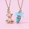 New Fashion Cute Diamond Set Ballet Shoes Pendant Necklace Women's Jewelry Accessories Dress Shoes Gift Ballerina Necklace
