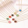 Geluksdriehoek Vierklauw Ketting Dubbelzijdig Titanium Staal Kleurvast Dames Lichte Luxe High-end Trui Ketting