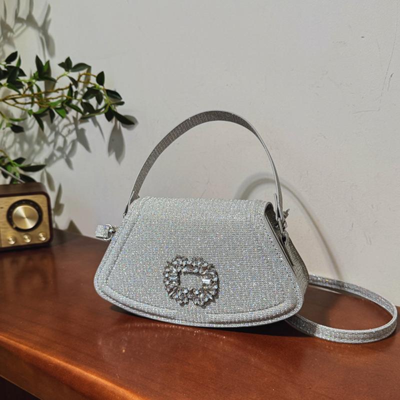 Women Vintage PU Leather Sequin Y2K Crossbody Bag Fashion Floral Decor Shine Lady Outdoor Leisure Bag for Female Birthday Gifts