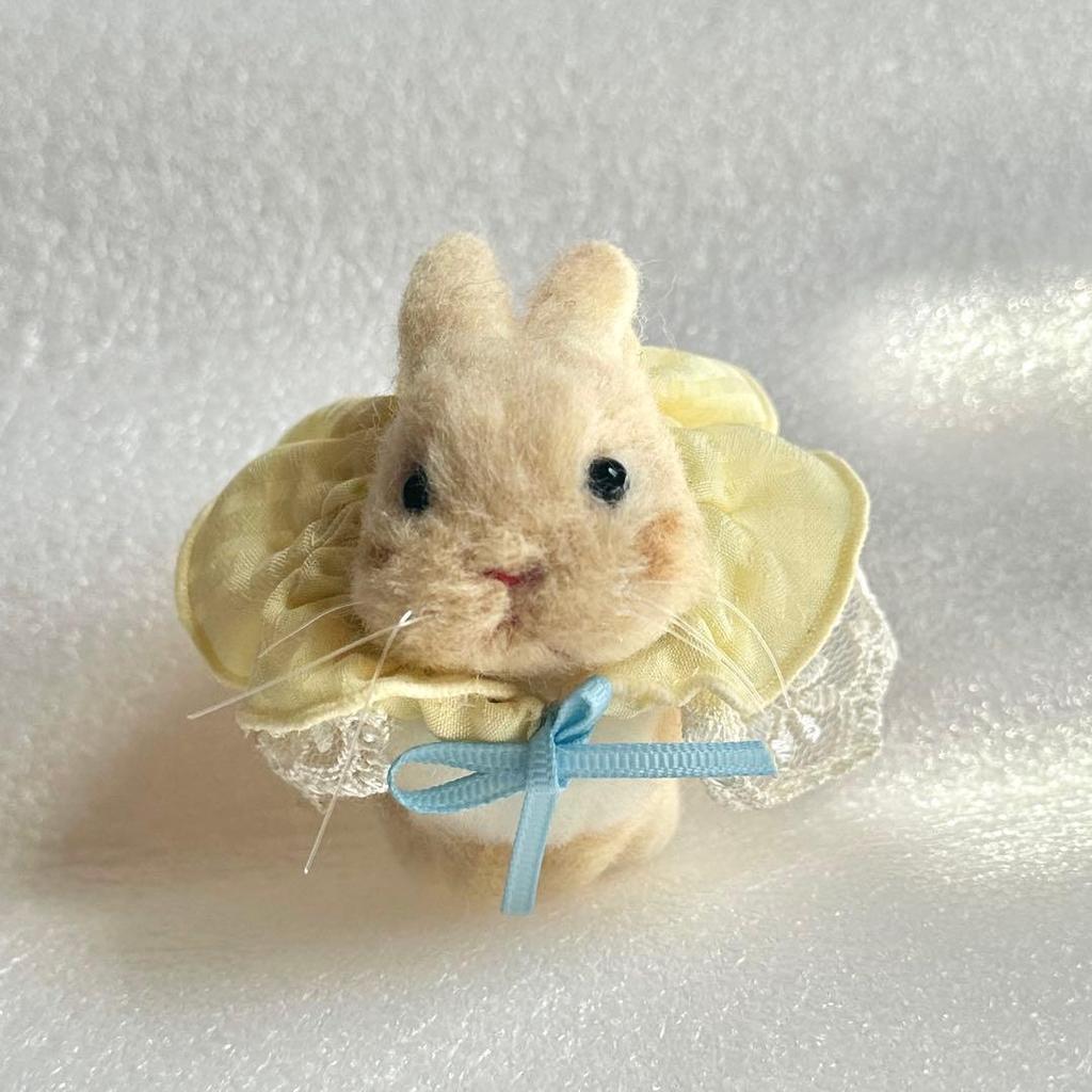 [USED] twinbell Artist Wool Teddy Bear Handmade Plush Rabbit