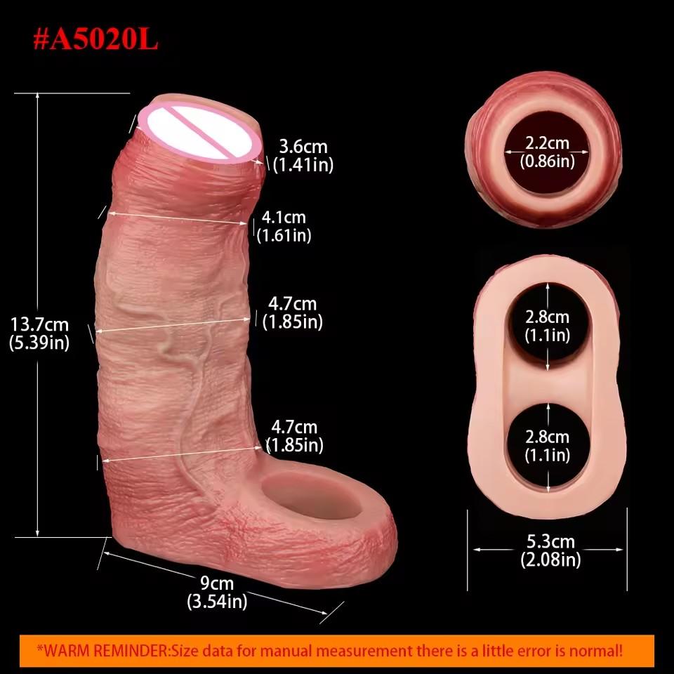 Gerçekçi Penis Kılıfı Boyut S M L XL Silikon Açık Uçlu Sik Kılıfı Yüzük Gerçekçi Oyuk Dildo Seks Oyuncağı Sik Büyütme