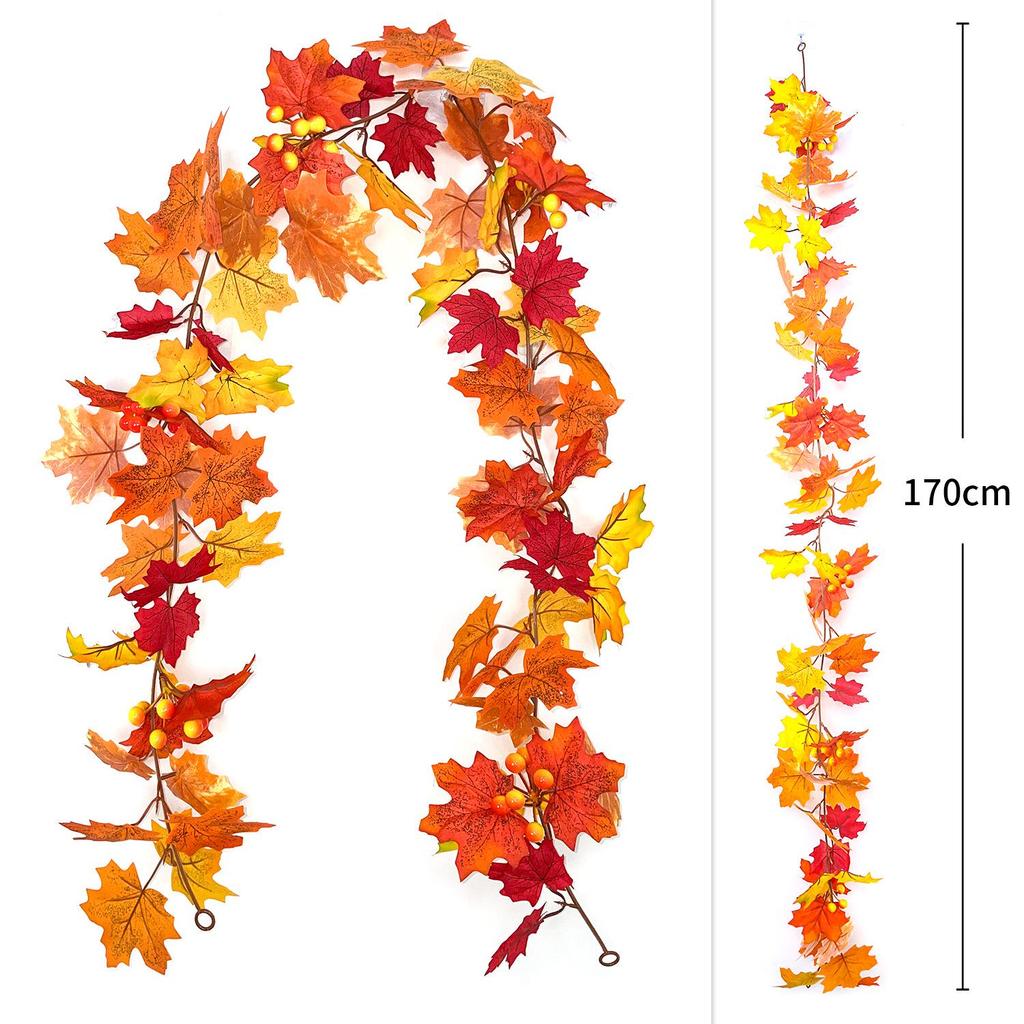Sztuczne girlandy z liści klonu na Boże Narodzenie, wesele i do dekoracji domu