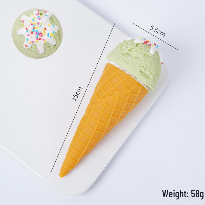 Handcrafted Realistic Ice Cream Ball Display Prop - Macaron Color Cone Toy